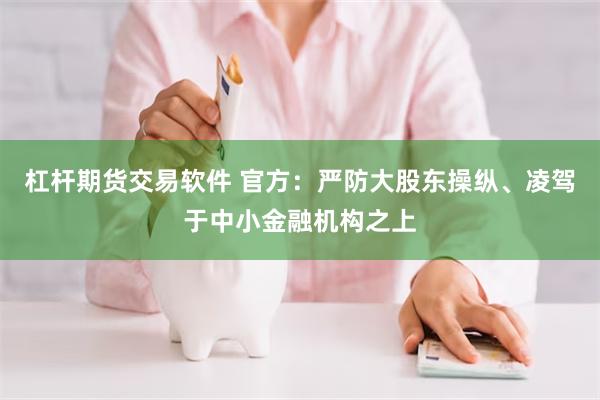 杠杆期货交易软件 官方：严防大股东操纵、凌驾于中小金融机构之上