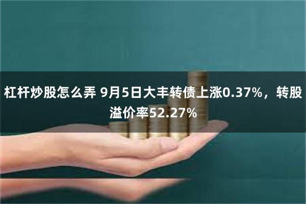 杠杆炒股怎么弄 9月5日大丰转债上涨0.37%，转股溢价率52.27%